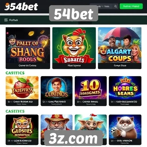 Comparação de jogos oferecidos pelo 54bet