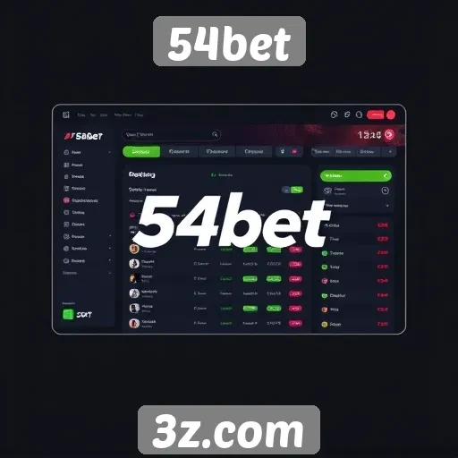 Interface do usuário na plataforma 54bet